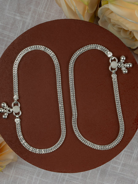 Minimalist Plain Silver Look Payal for Girls – Daily Wear Anklet