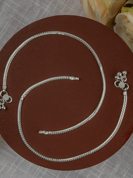 Minimalist Plain Silver Look Payal for Girls – Daily Wear Anklet