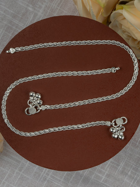 Minimalist Plain Silver Look Payal for Girls – Daily Wear Anklet