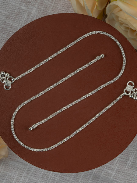 Minimalist Plain Silver Look Payal for Girls – Daily Wear Anklet
