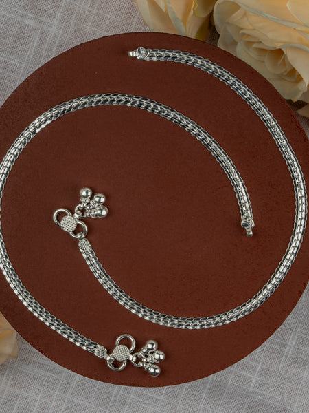 Minimalist Plain Silver Look Payal for Girls – Daily Wear Anklet
