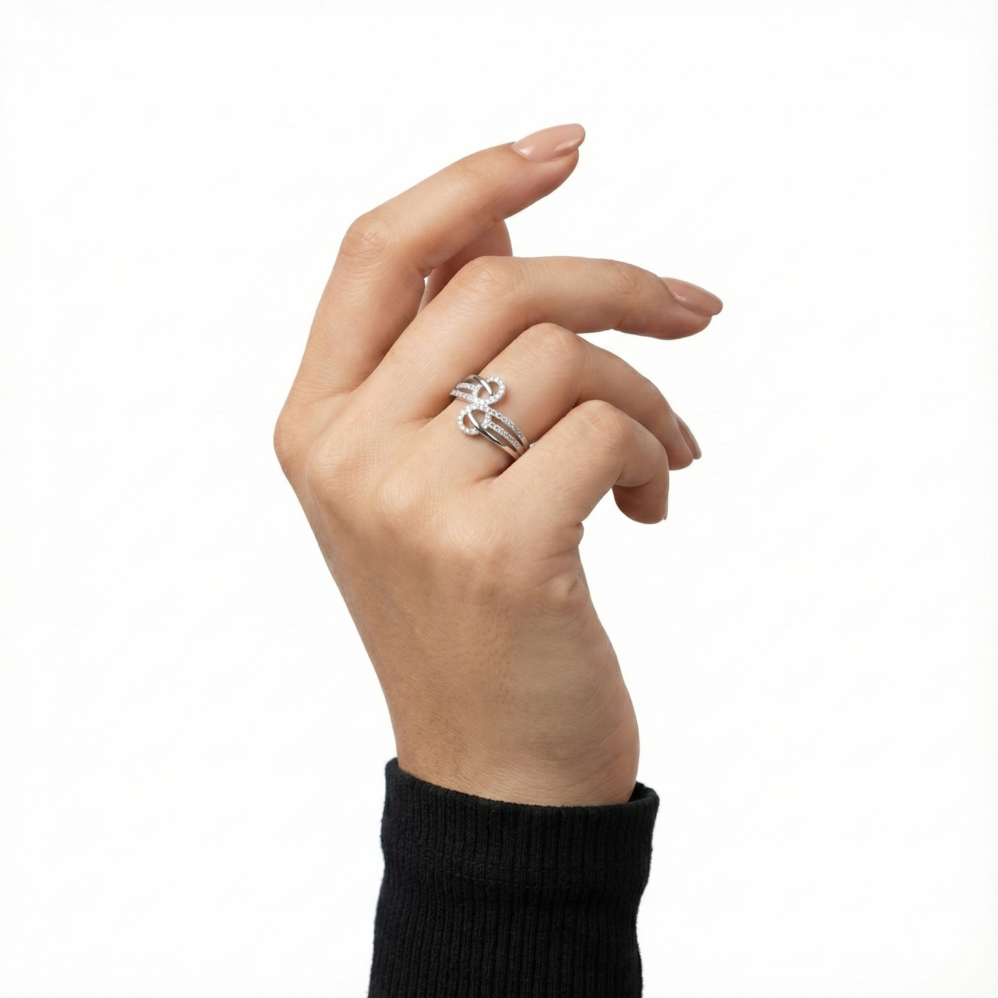 Elegant Bow Knot Silver Ring for Women | 925 CZ Statement Ring