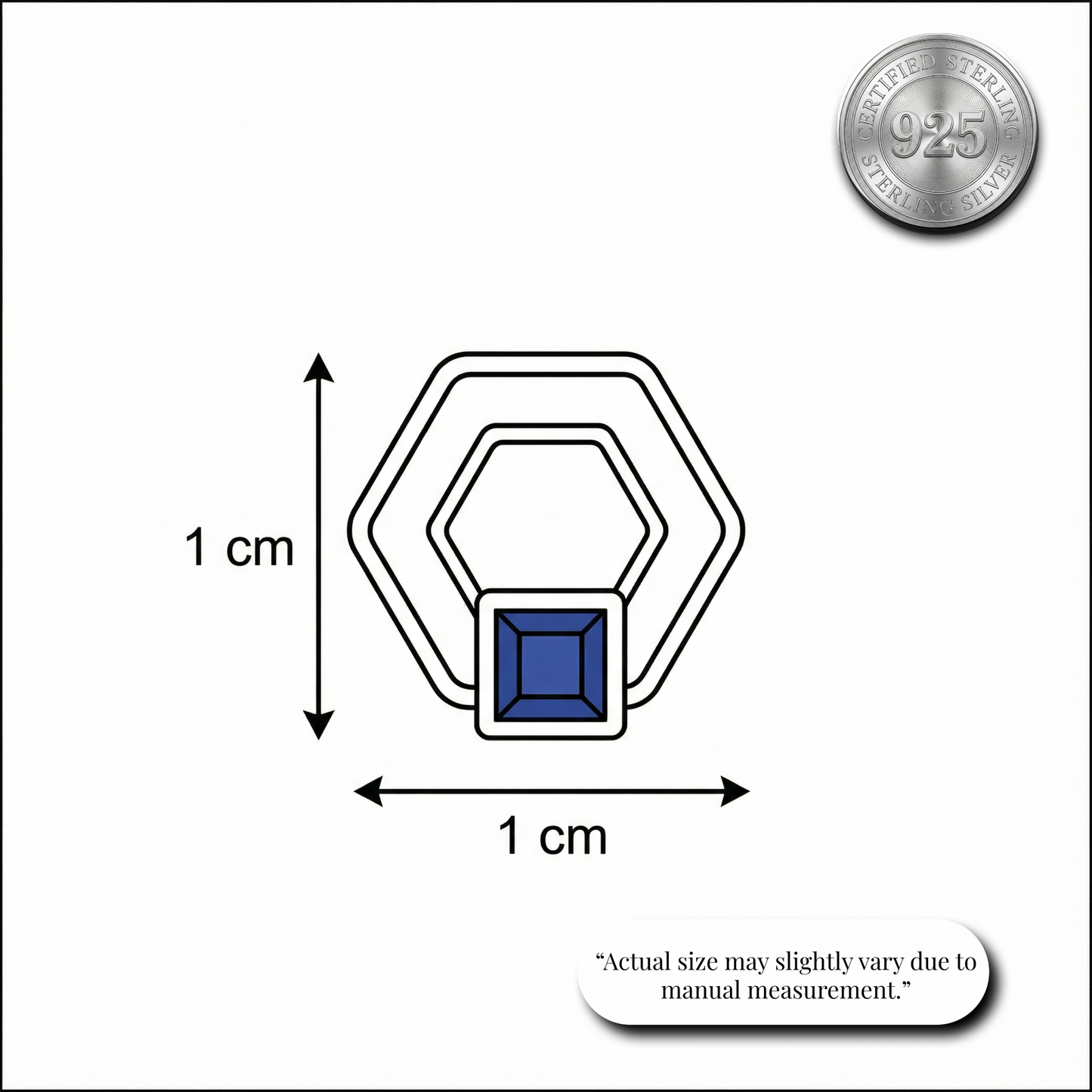 Hexa Sapphire Halo Stud Earrings – 925 Silver