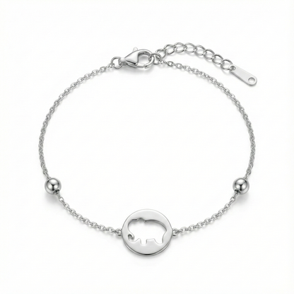 925 Silver Elephant Cutout Minimal Bracelet