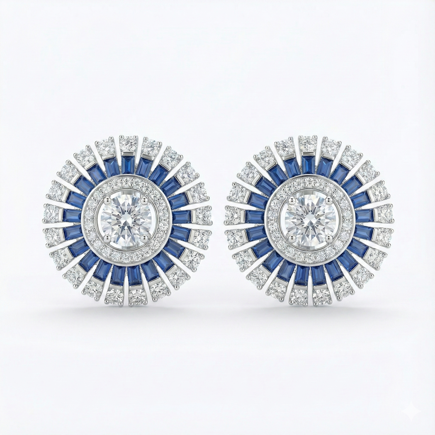 Sapphire Burst Stud Earrings | Made With Pure 925 Silver