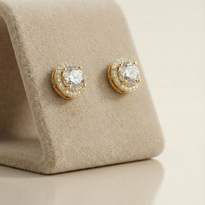 Classic Halo Stud Earrings | Made With Pure 925 Silver