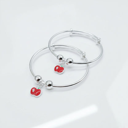Sweet Apple Adjustable Kids Kada Set (13.6g) - 92.5 Silver