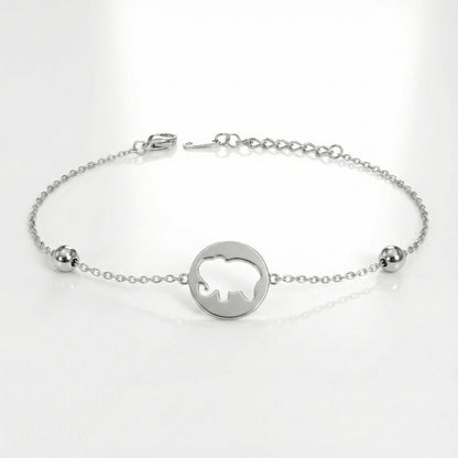 925 Silver Elephant Cutout Minimal Bracelet