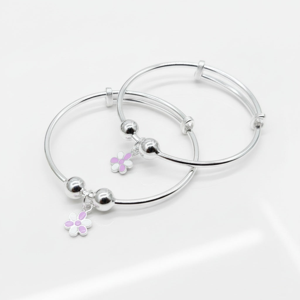 Little Bloom Adjustable Kids Kada Set (13.2g) - 92.5 SIlver