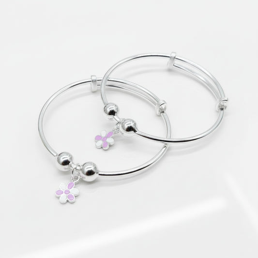Little Bloom Adjustable Kids Kada Set (13.2g) - 92.5 SIlver