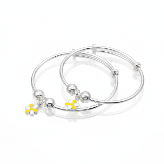 Little Bloom Adjustable Kids Kada Set (13.2g) - 92.5 SIlver