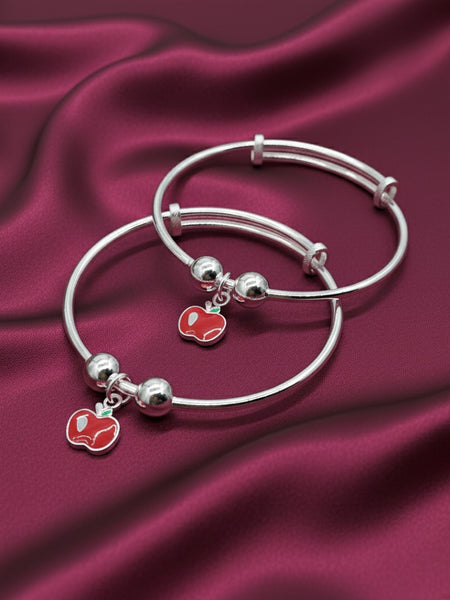 Sweet Apple Adjustable Kids Kada Set (13.6g) - 92.5 Silver