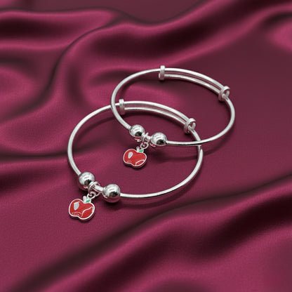 Sweet Apple Adjustable Kids Kada Set (13.6g) - 92.5 Silver