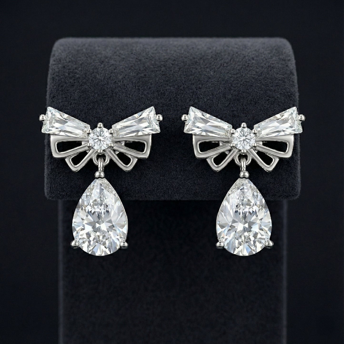 Sparkling Bow Drop Earrings | Made With Pure 925 Silver