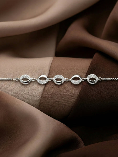925 Sterling Silver Infinity CZ Adjustable Bracelet