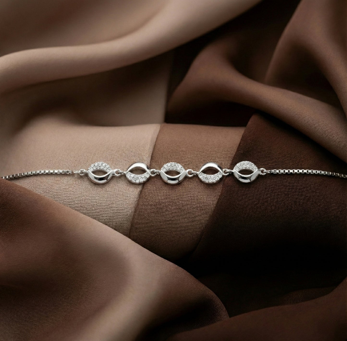 925 Sterling Silver Infinity CZ Adjustable Bracelet