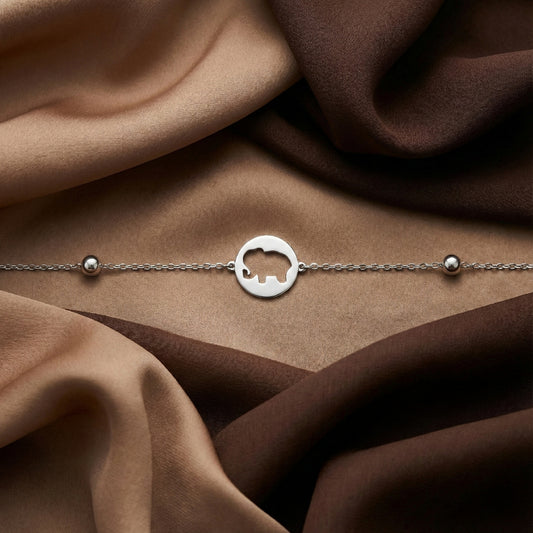 925 Silver Elephant Cutout Minimal Bracelet