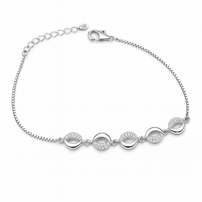 925 Sterling Silver Infinity CZ Adjustable Bracelet