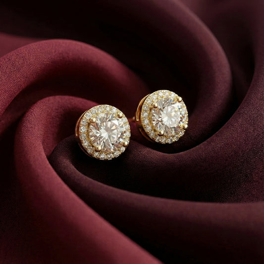 Classic Halo Stud Earrings | Made With Pure 925 Silver