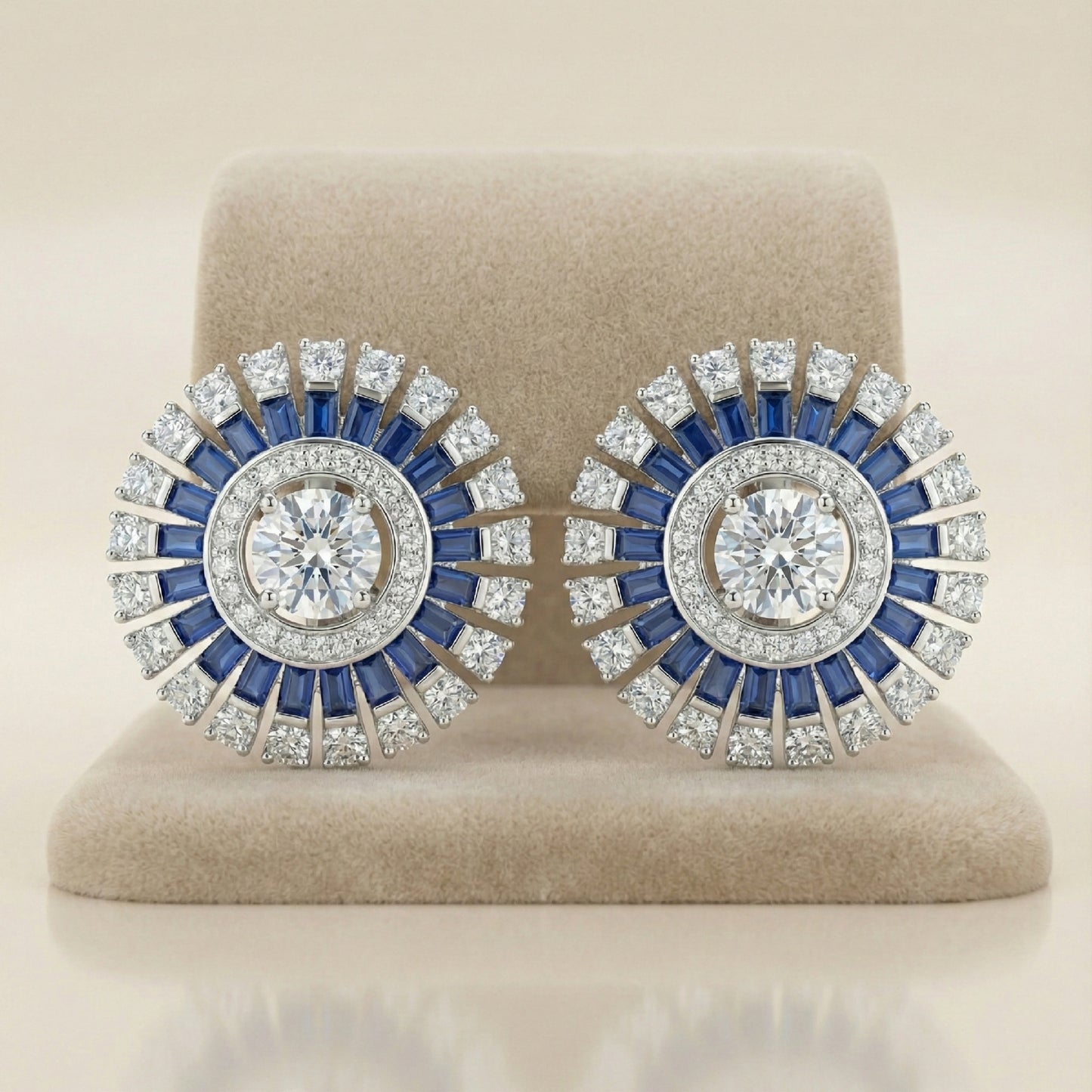 Sapphire Burst Stud Earrings | Made With Pure 925 Silver