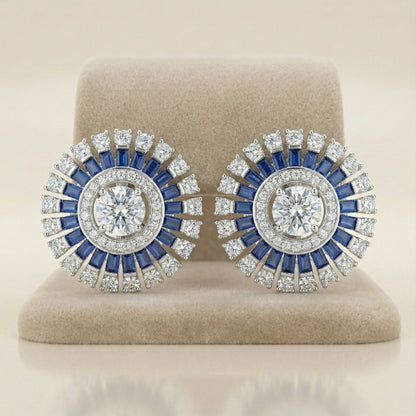 Sapphire Burst Stud Earrings | Made With Pure 925 Silver