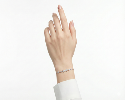 925 Sterling Silver Bow CZ Adjustable Bracelet for Women