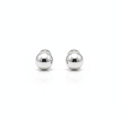Mirror-Polished Silver Ball Stud Earrings Made With Pure 925 Silver