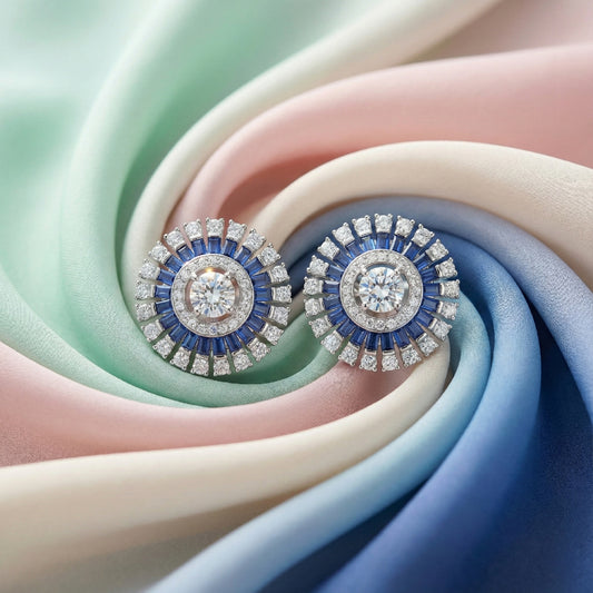 Sapphire Burst Stud Earrings | Made With Pure 925 Silver