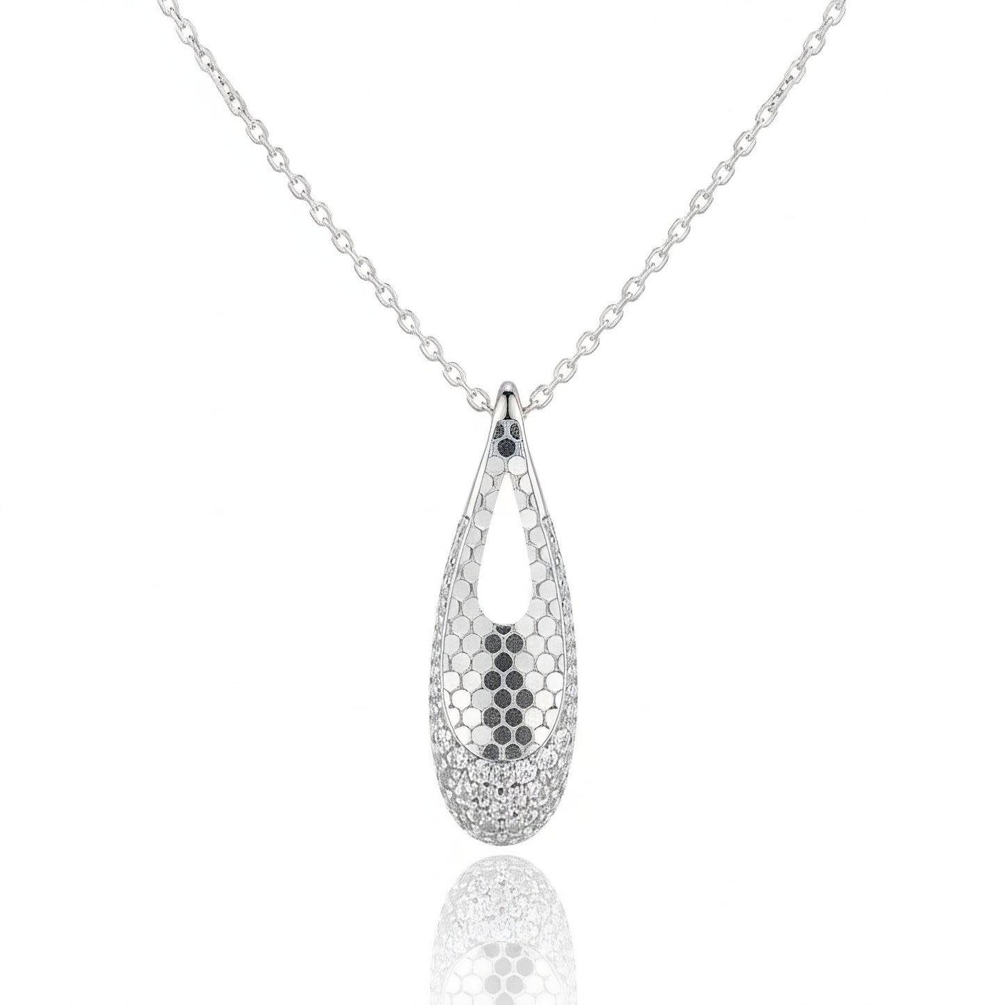 Honeycomb Droplet Pendant Set | Made With Pure 925 Silver