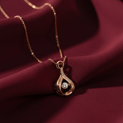 Golden Rhythm Solitaire Pendant | Made With Pure 925 Silver