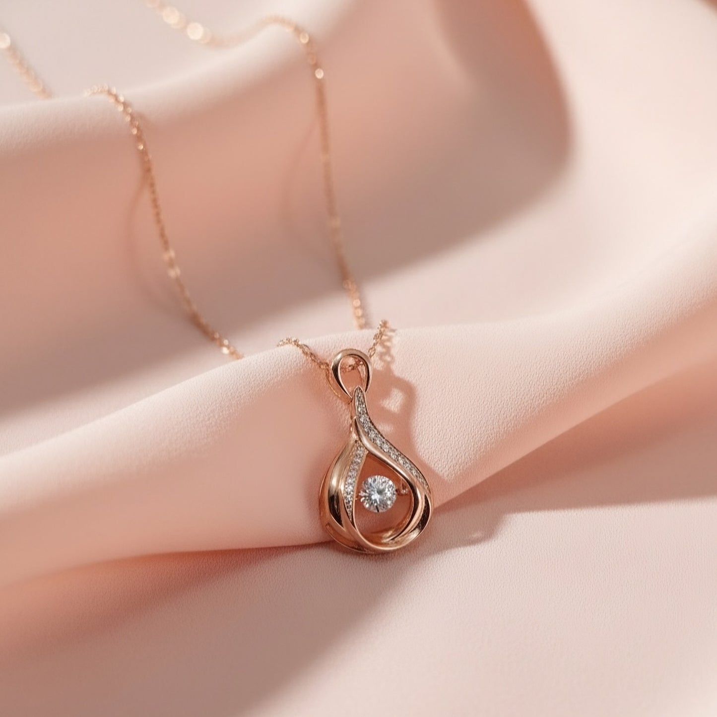 Golden Rhythm Solitaire Pendant | Made With Pure 925 Silver