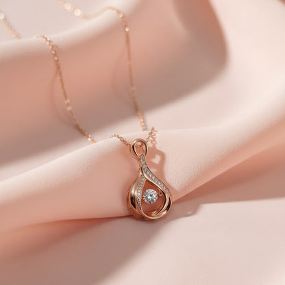 Golden Rhythm Solitaire Pendant | Made With Pure 925 Silver