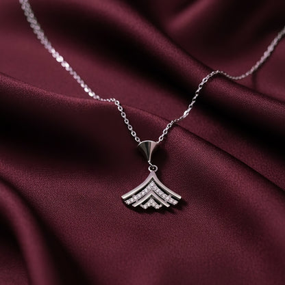 Minimal Chevron 92.5 Silver Pendant Set Elegant Daily Wear
