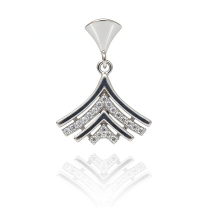 Minimal Chevron 92.5 Silver Pendant Set Elegant Daily Wear