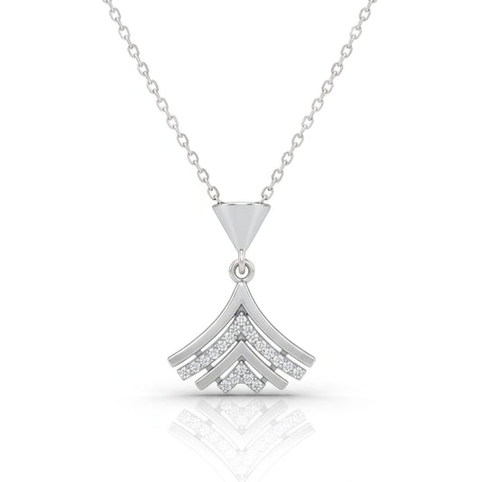 Minimal Chevron 92.5 Silver Pendant Set Elegant Daily Wear