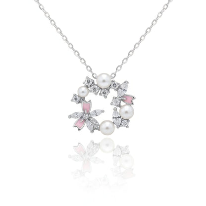 Elegant Floral 92.5 Silver Pendant Set for Daily Wear