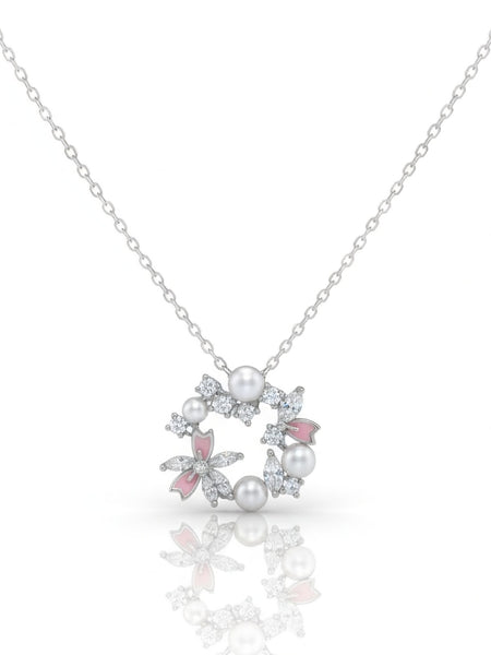 Elegant Floral 92.5 Silver Pendant Set for Daily Wear