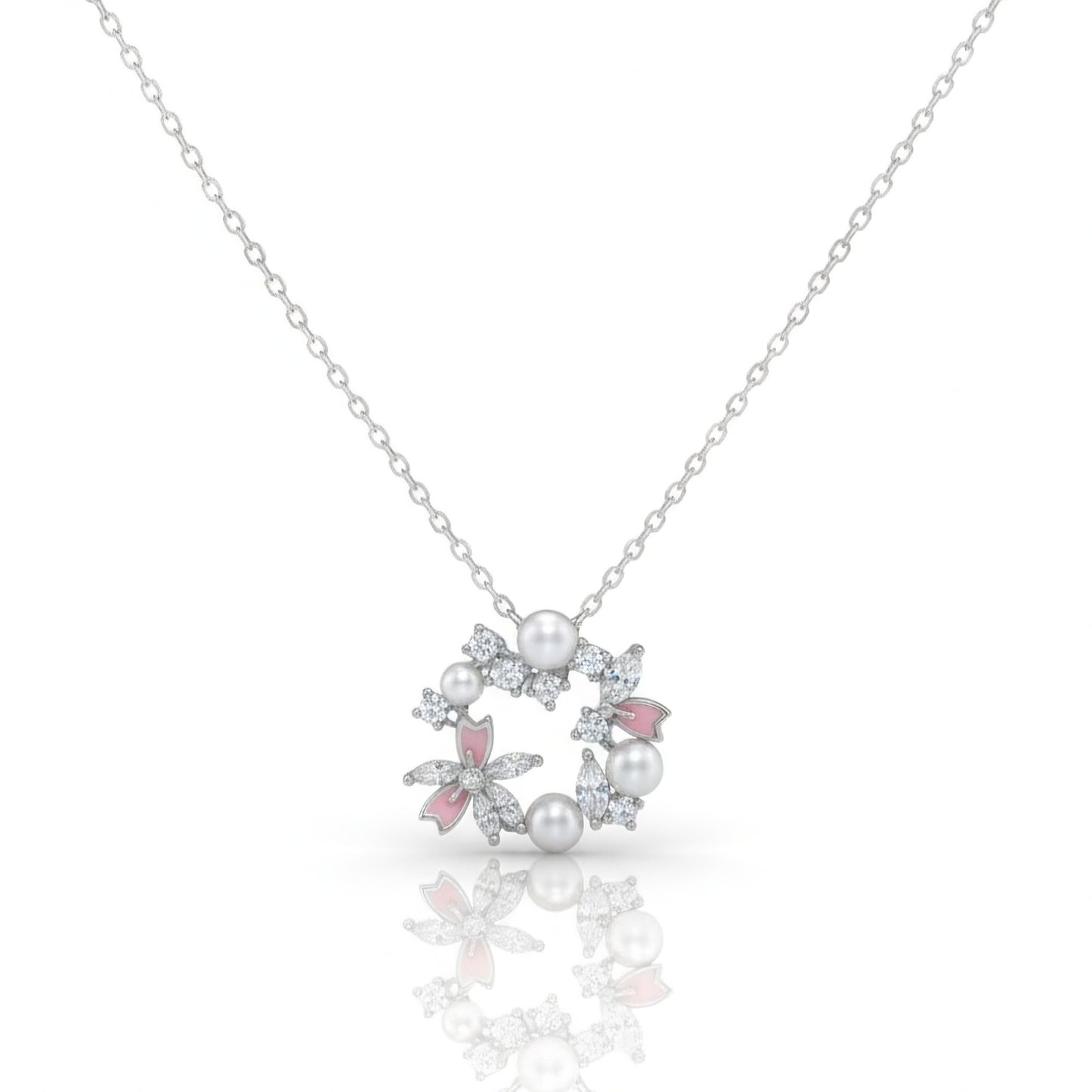 Elegant Floral 92.5 Silver Pendant Set for Daily Wear