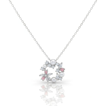 Elegant Floral 92.5 Silver Pendant Set for Daily Wear