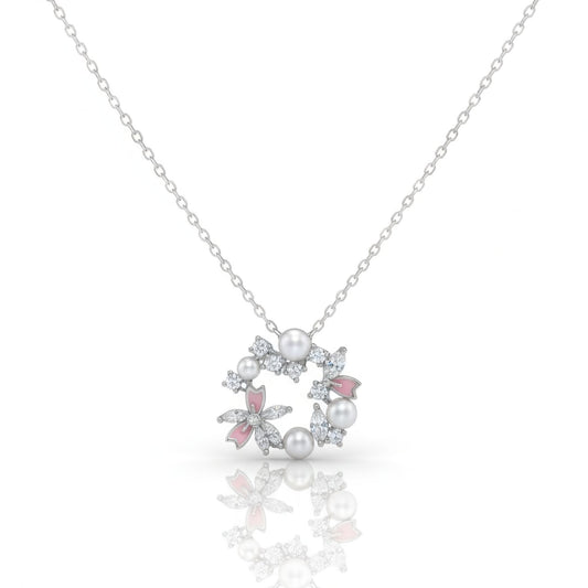 Elegant Floral 92.5 Silver Pendant Set for Daily Wear