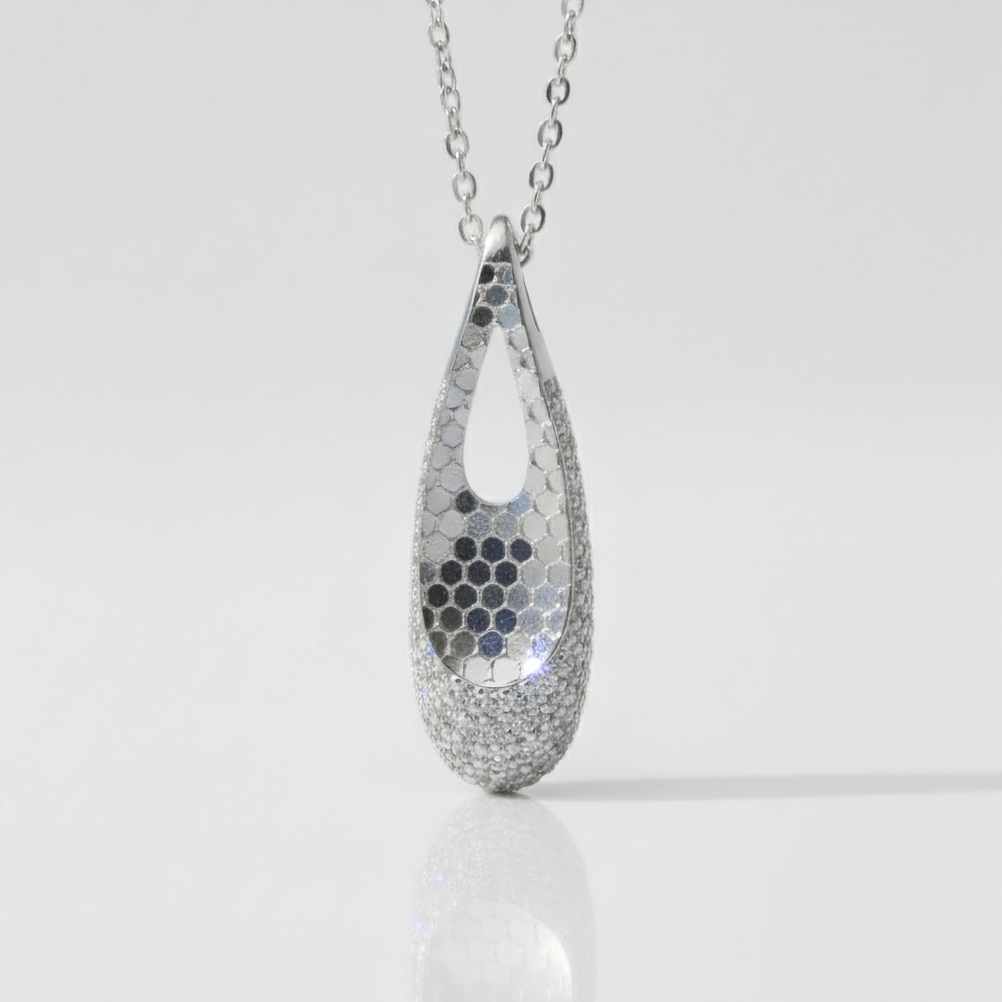 Honeycomb Droplet Pendant Set | Made With Pure 925 Silver